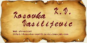 Kosovka Vasilijević vizit kartica